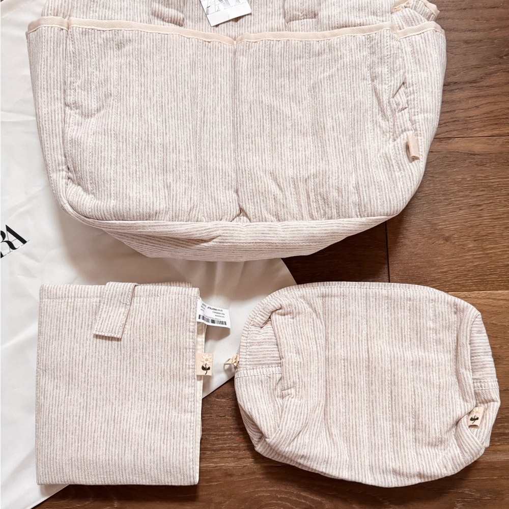 Zara Striped Diaper Bag Pack NWT - Picture 9 of 12